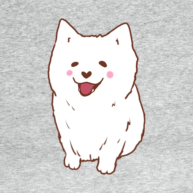 Cute samoyed dog smiling by Mayarart